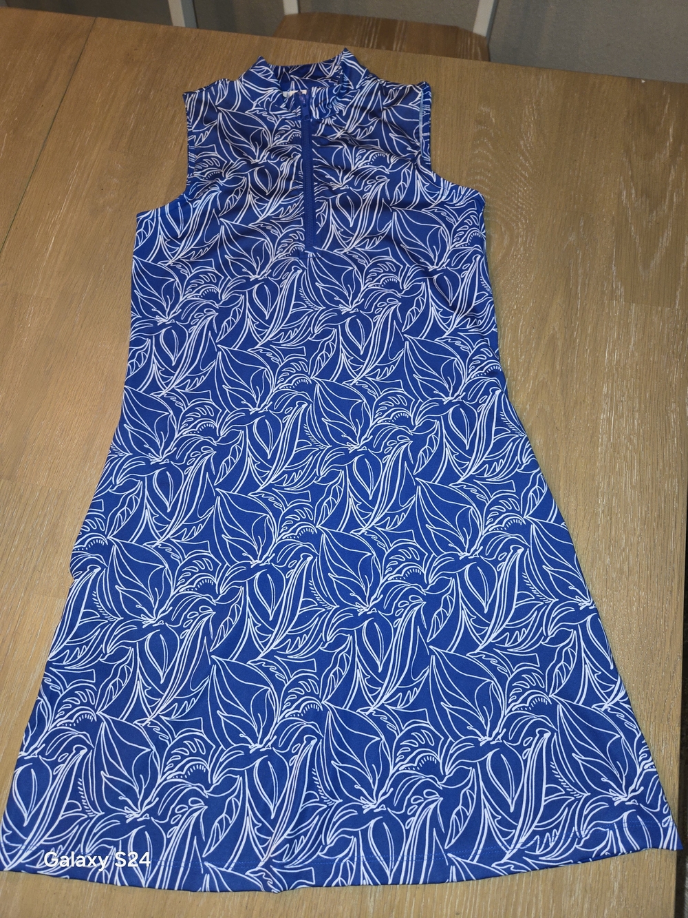 Tommy Bahama Royal Blue & White Sleeveless Racquet & Paddle Dress Sz XS